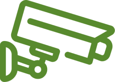 Ícono de Implementación de Cámaras de Seguridad en Zonas de Interfaz y Accesos Principales